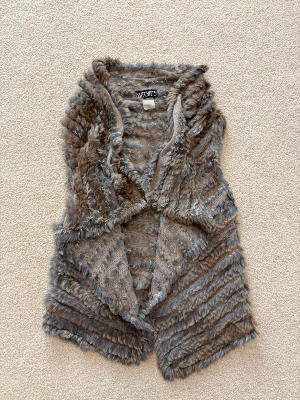 Mitchie’s Fur Open Front Vest One Size